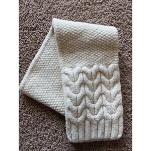 Vintage VTG Gap Y2K 2001 Ivory Wool Mohair Chunky Knit Scarf Accessory One Size